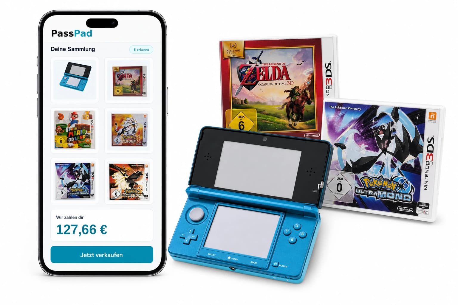 Nintendo 2DS/3DS Sammlung scannen und Ankaufspreis sehen