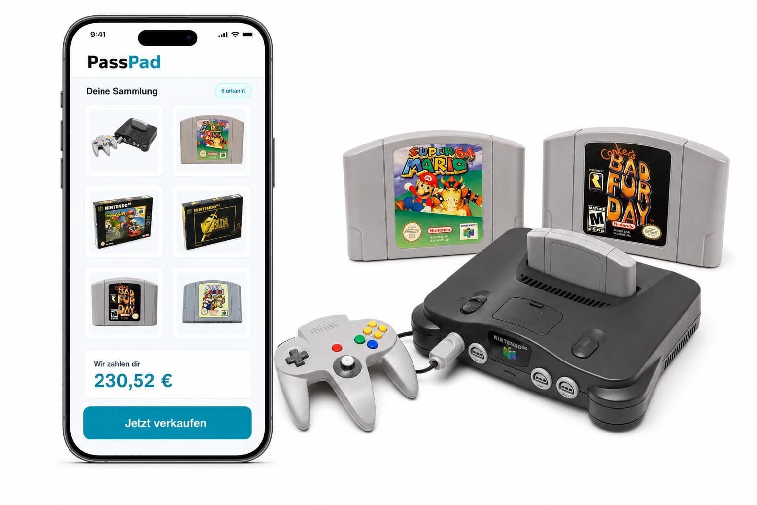 Nintendo 64 Sammlung scannen und Ankaufspreis sehen