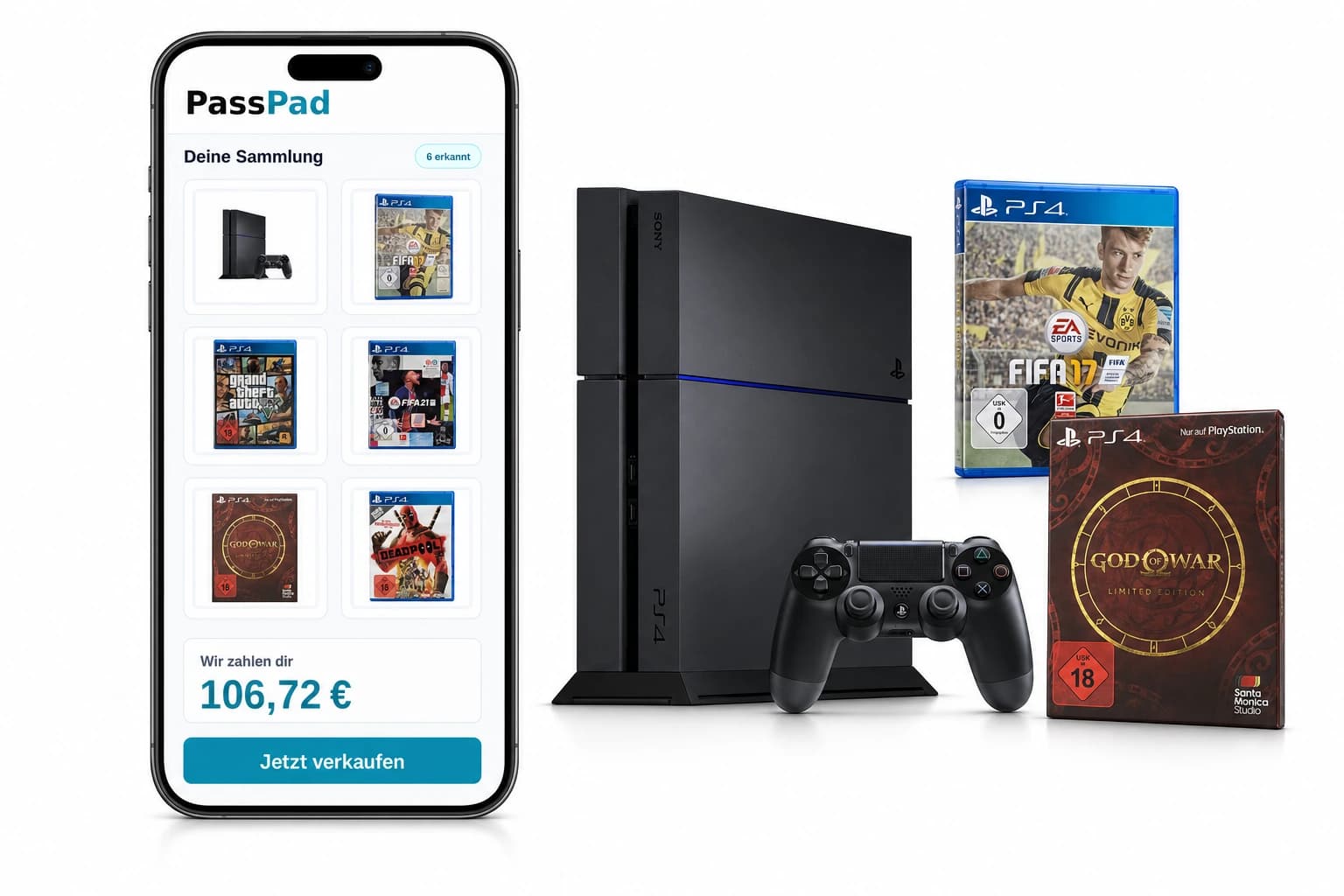 PlayStation 4 Sammlung scannen und Ankaufspreis sehen