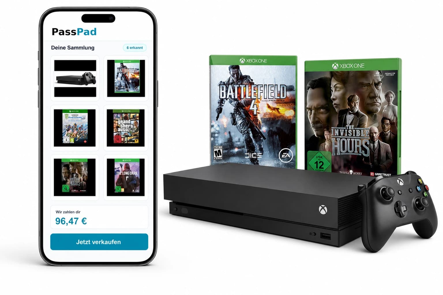 Xbox One Sammlung scannen und Ankaufspreis sehen