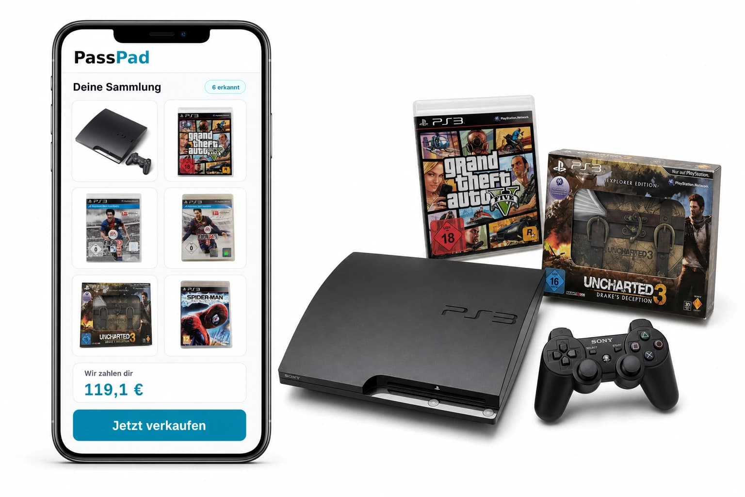 PlayStation 3 Sammlung scannen und Ankaufspreis sehen