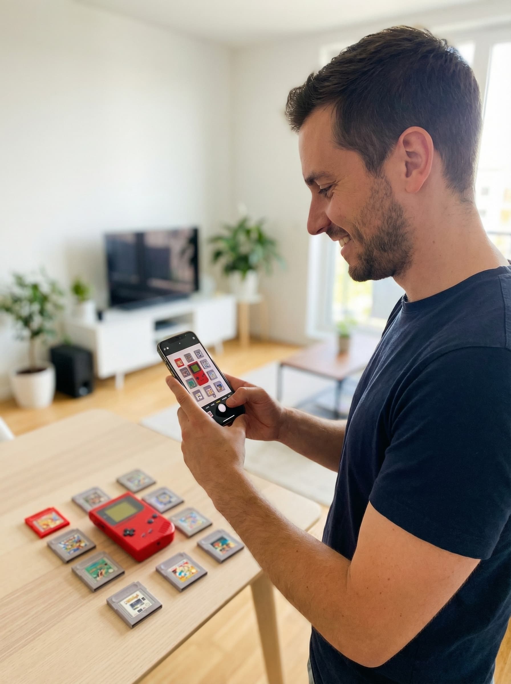 Person fotografiert eine Game Boy Color Sammlung